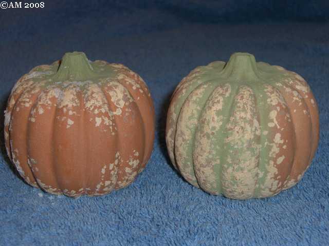 Frankoma Pumpkin shakers glazed orange